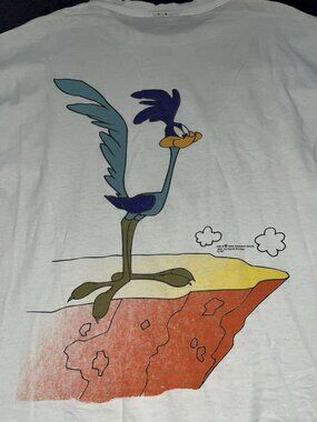 Vtg 1993 Wile E Coyote Road Runner T Shirt Double Sided Shirt L Looney Tunes 90s
